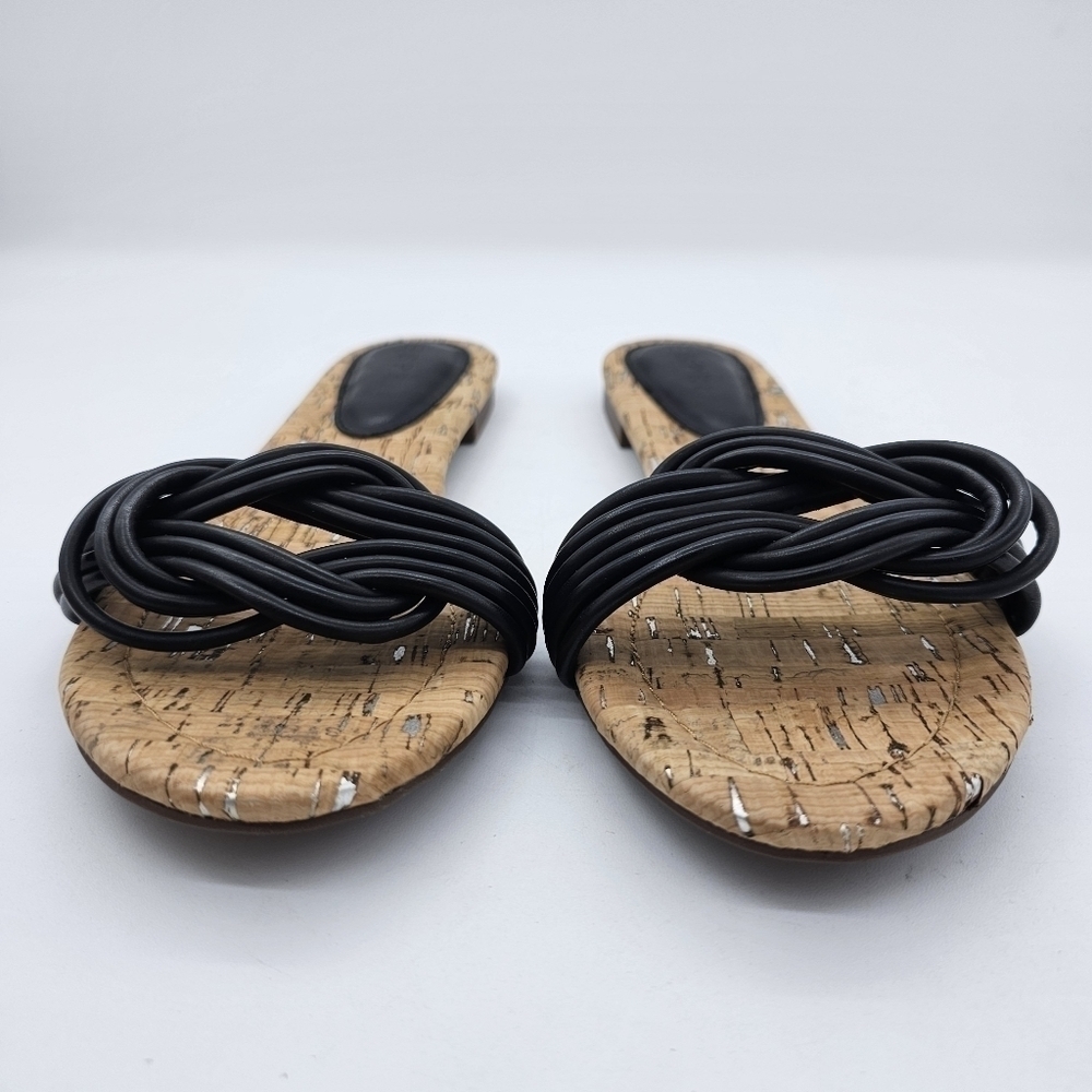 Esprit Womens Katelyn Sandal Faux Leather Flip Flop Flat Slip On Black 10 M - Picture 3 of 12